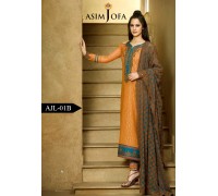 Asim Jofa Luxury Lawn Collection 2016 Original - 03 Pcs Suit AJL1-B
